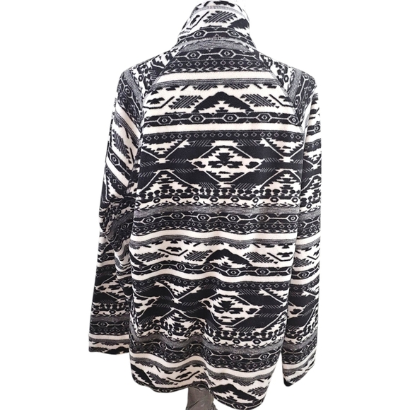 Eddie Bauer Tribal Print Midweight Quarter Zip Fleece Top In XL - Picture 5 of 7